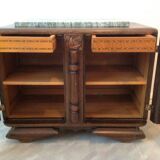 50/60 oak two-door bedside table