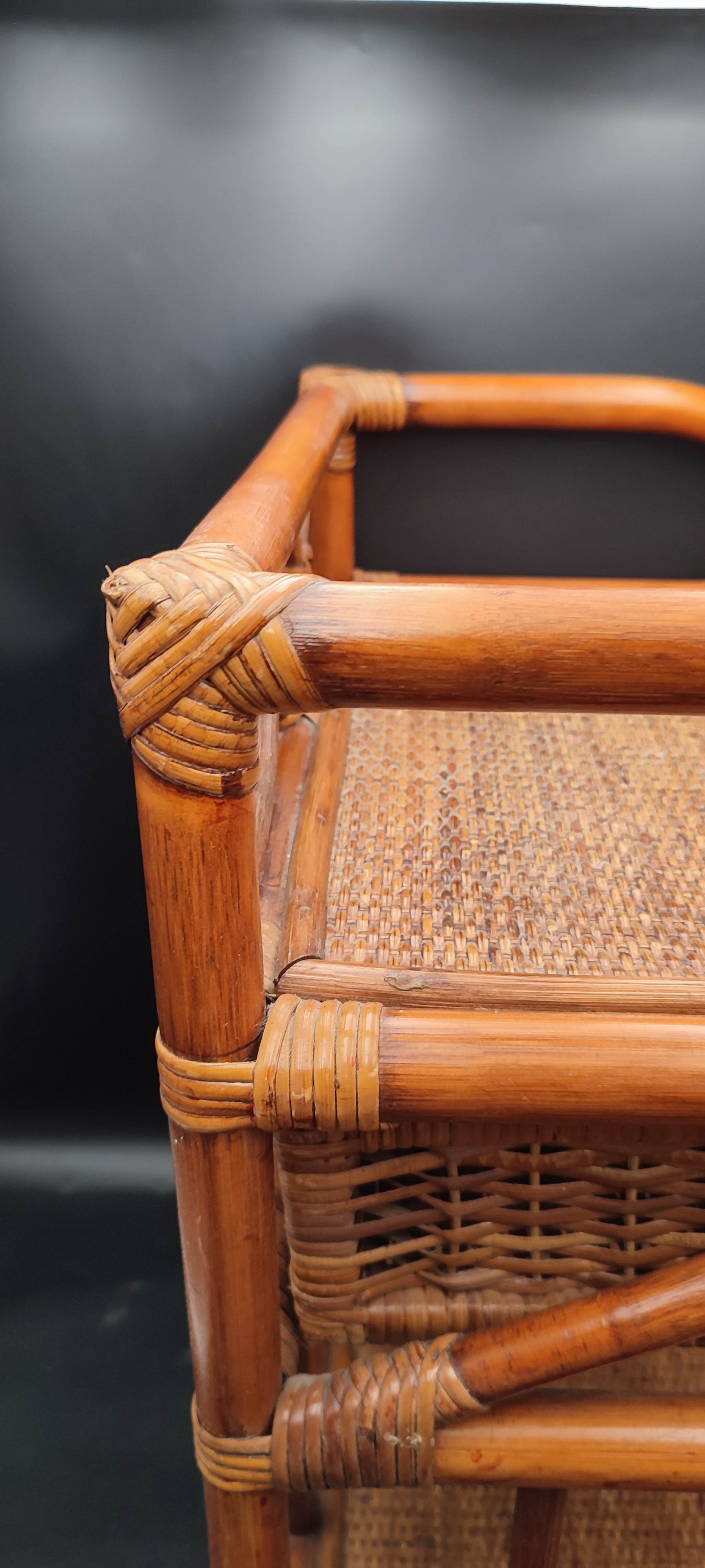 Vintage rattan bedside