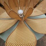 Lotus flower suspension in vintage cannage