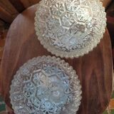 Glass ceiling lamp with small flowers