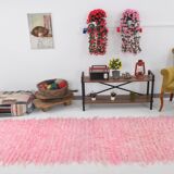 Tapis runeur rose vintage 98x314cm