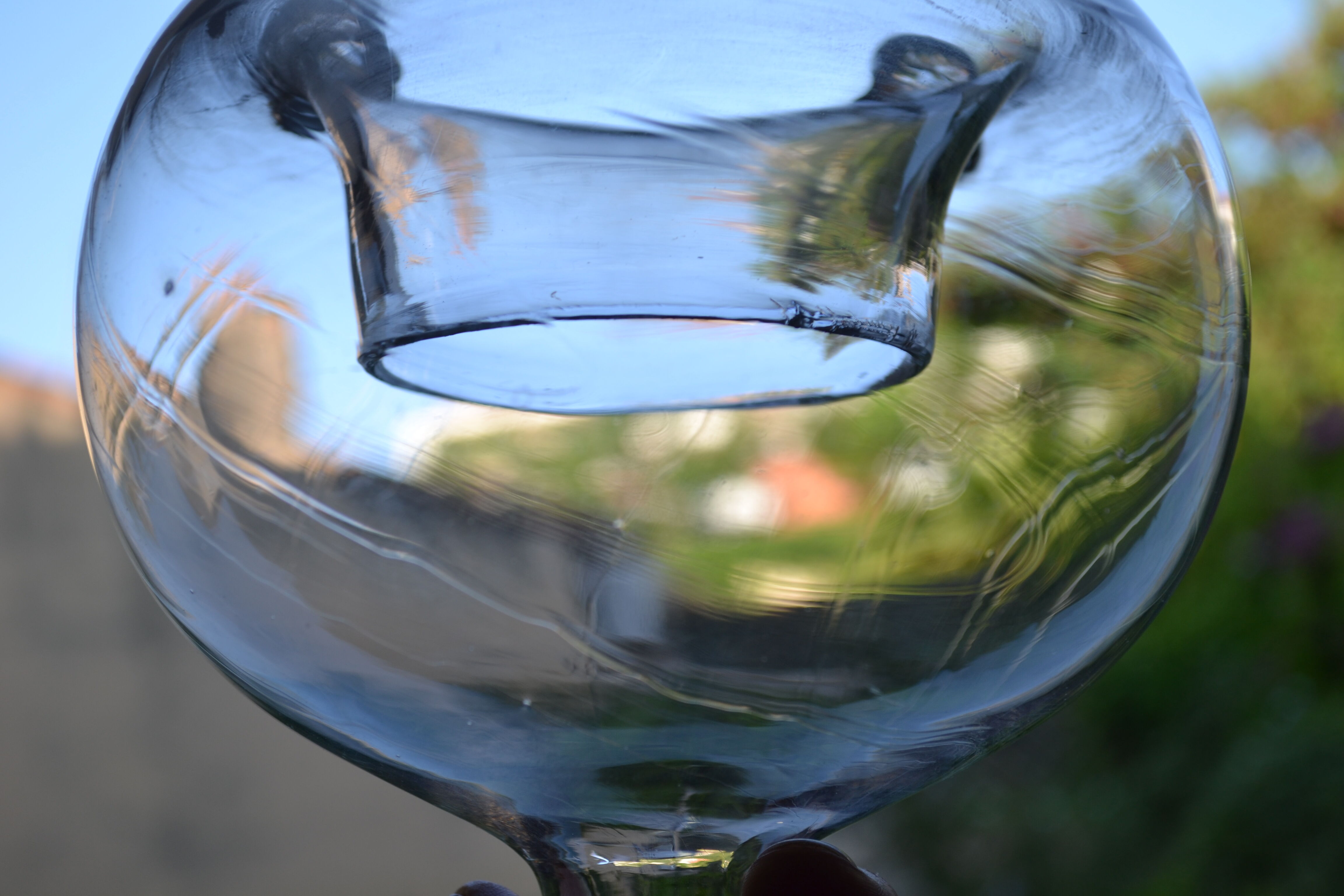 Glass trap blown 18th or 19th century