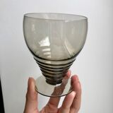 Set of 7 wine glasses  art deco smoked glass years 30-40