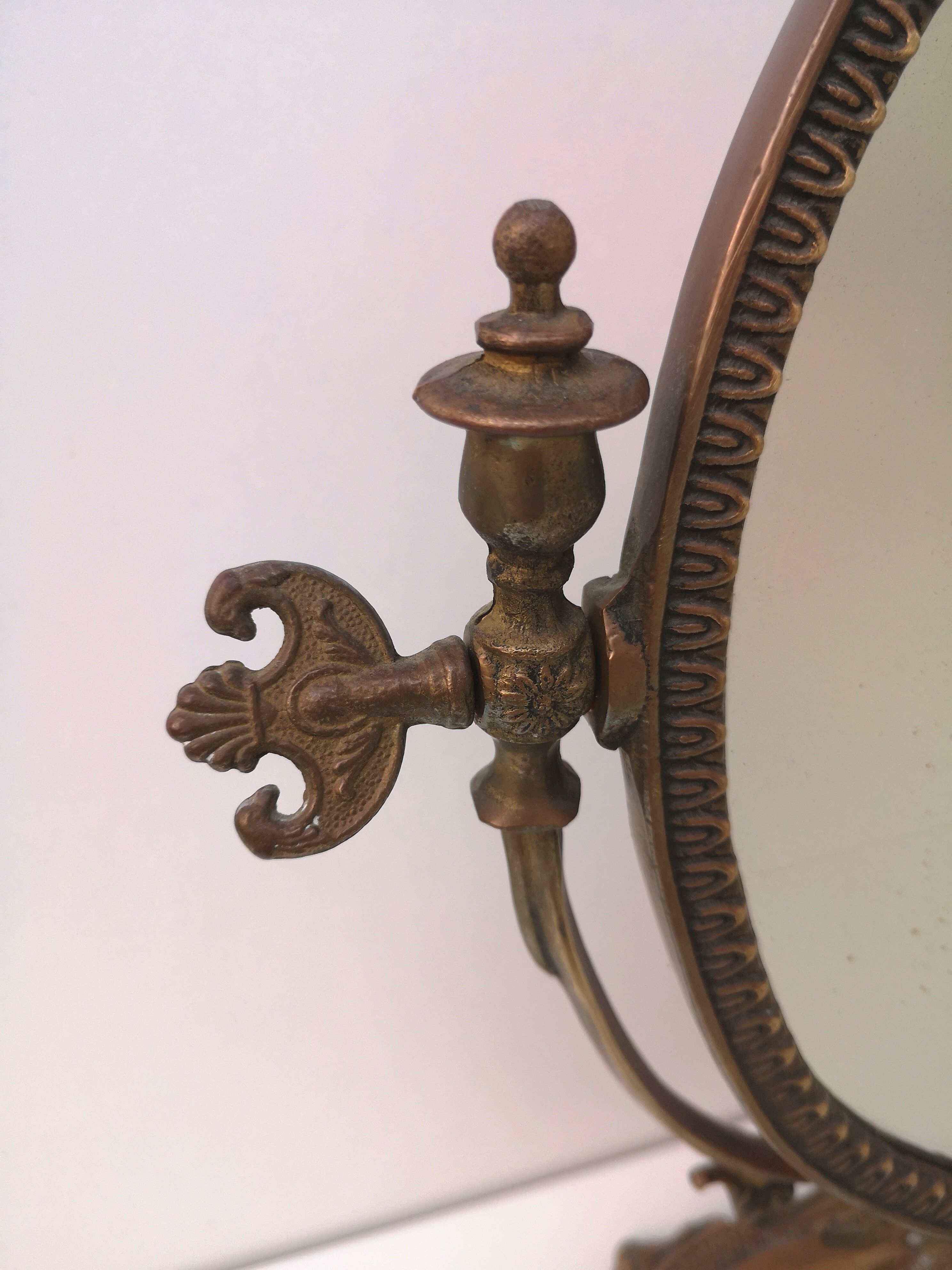 Mirror, vintage brass psyche