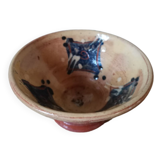 Handmade vintage glazed ceramic bowl