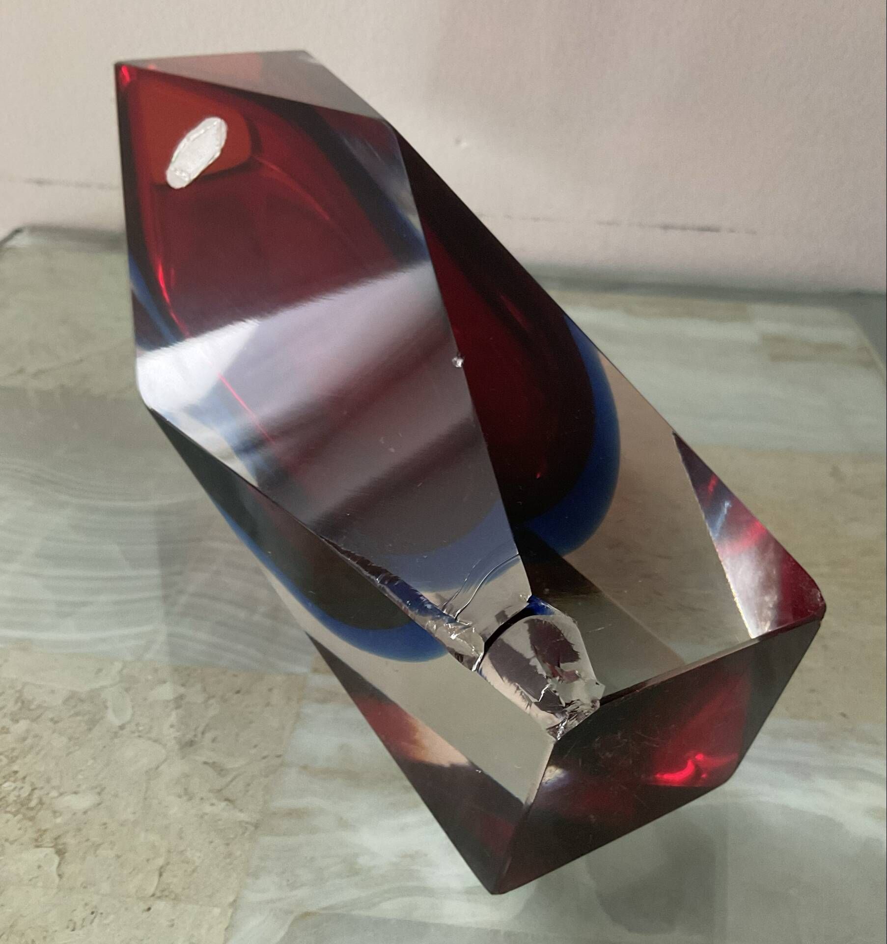 Facet-cut Sommerso vase by Flávio Poli from the 60s-70s.