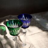 6 verres Baccarat Modèle Piccadilly en cristal doublé de couleurs