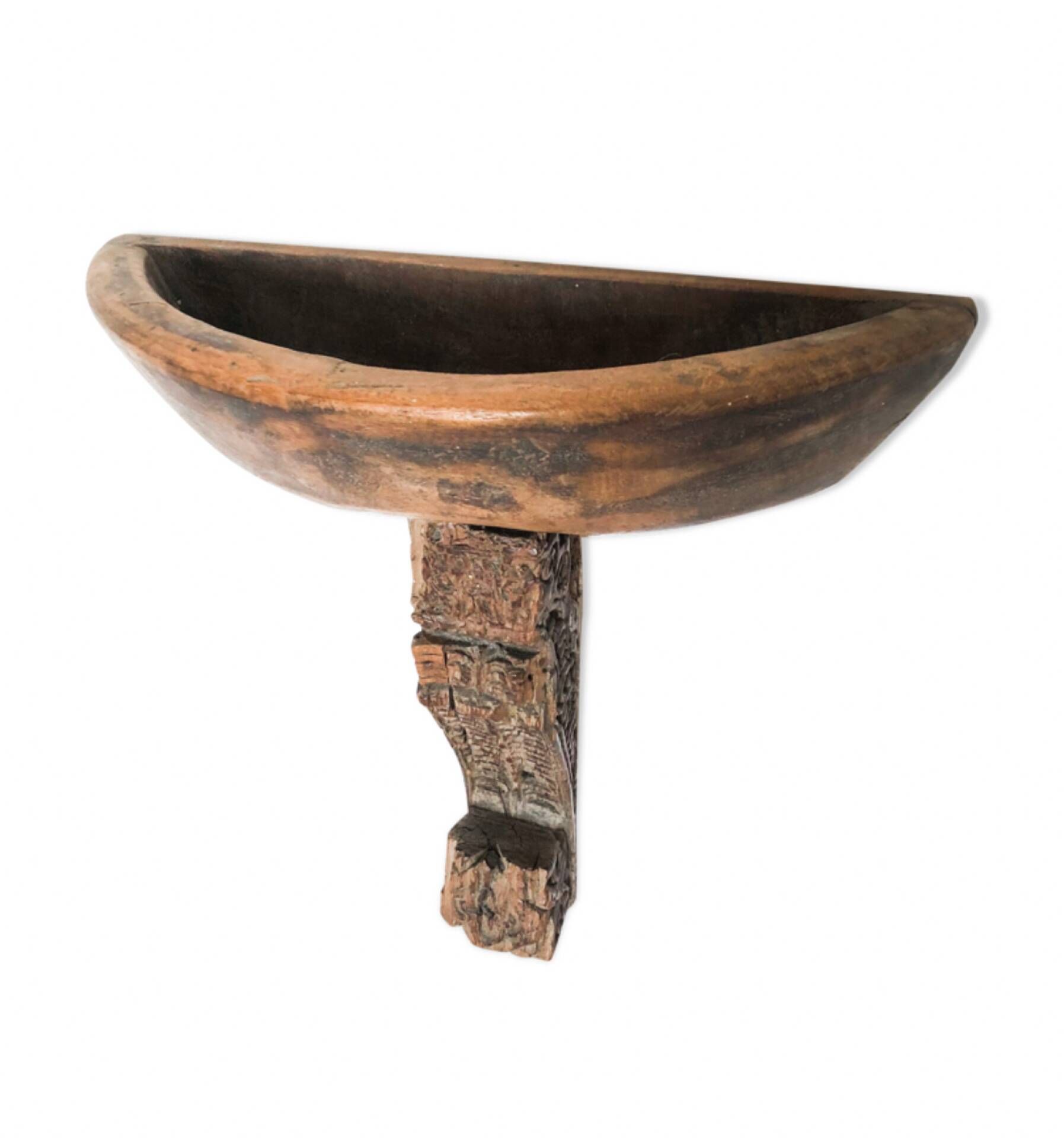Console Murale en Bois Sculpté Havelî, Inde du Nord, Fin XIXe