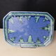 Octagonal top signed Denbac ceramic blue green