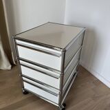 USM Haller wheeled caisson in Pure White