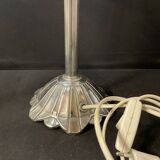 Lampe de table Art déco – Bronze argenté & verre pressé/moulé
