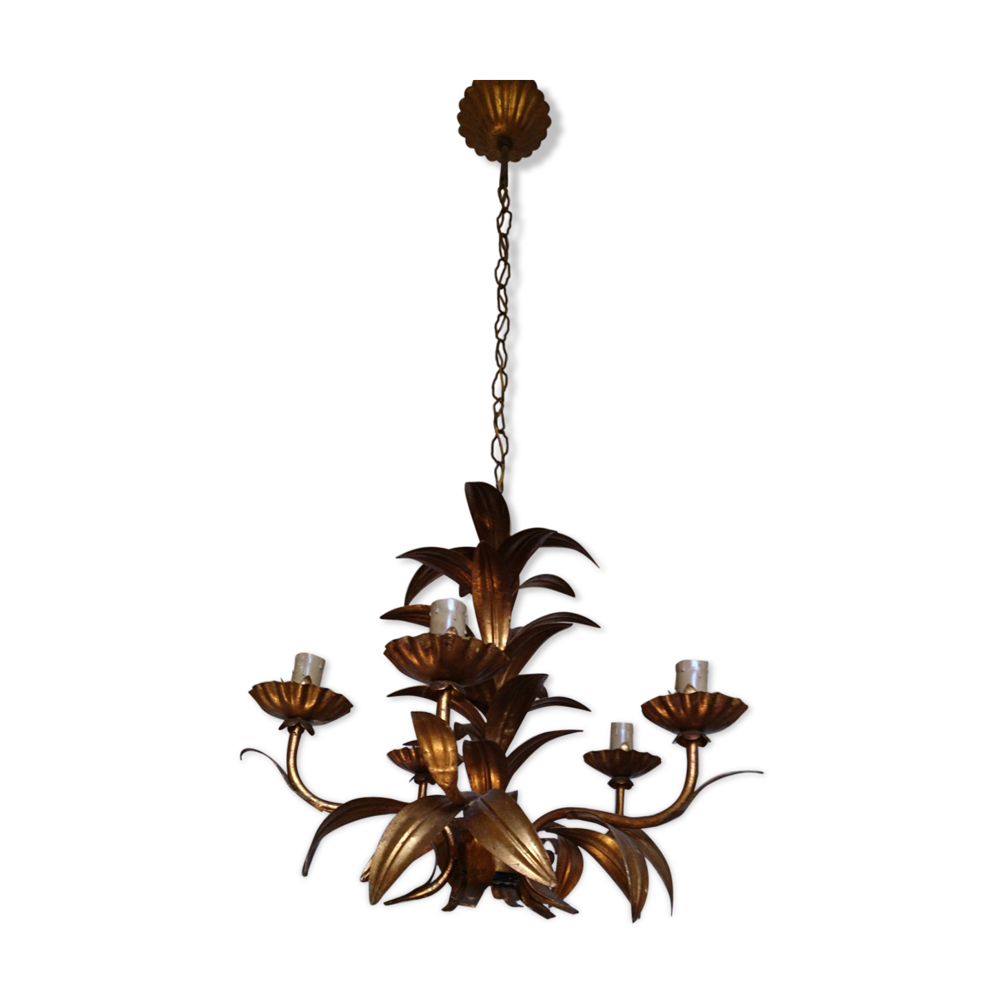 Golden floral chandelier