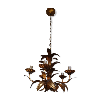Golden floral chandelier