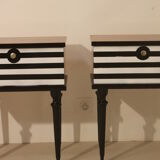 Pair of bedside table restyled swing door year 60