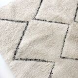 Moroccan Berber carpet blessed ouarain ecru with black diamonds engraved 325x200cm