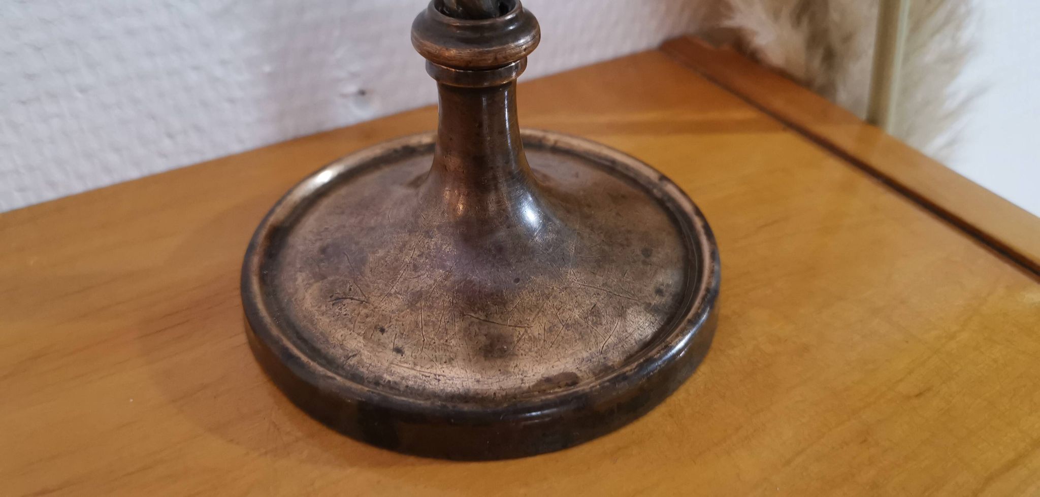 Old brass candle holder