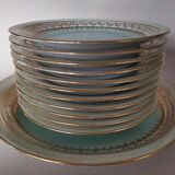 Platter and 11 dessert plates in Chapus Frères Limoges porcelain