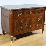 Rare mahogany commode, Louis XVI period – 2nd half of the 18th century.