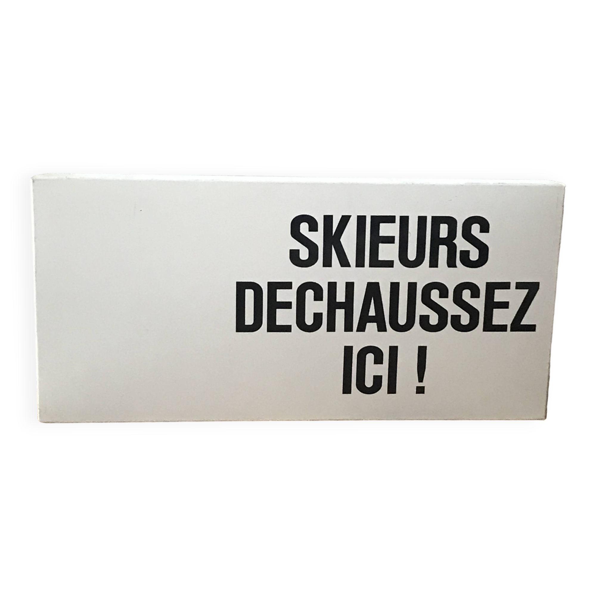Vintage metal plate ski signage