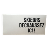 Vintage metal plate ski signage