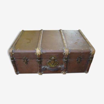 Old brown canvas trunk