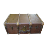 Malle ancienne toile marron