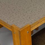 Large modernist plywood table, Memphis style, 1980s