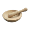Mortar and wooden pestle