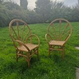 Paire de fauteuils en rotin