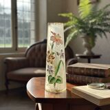 Cylindrical Art Nouveau vase with enamelled decoration of violets.