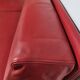 Large vintage red leather three-seater sofa – circa 1960 – structure e