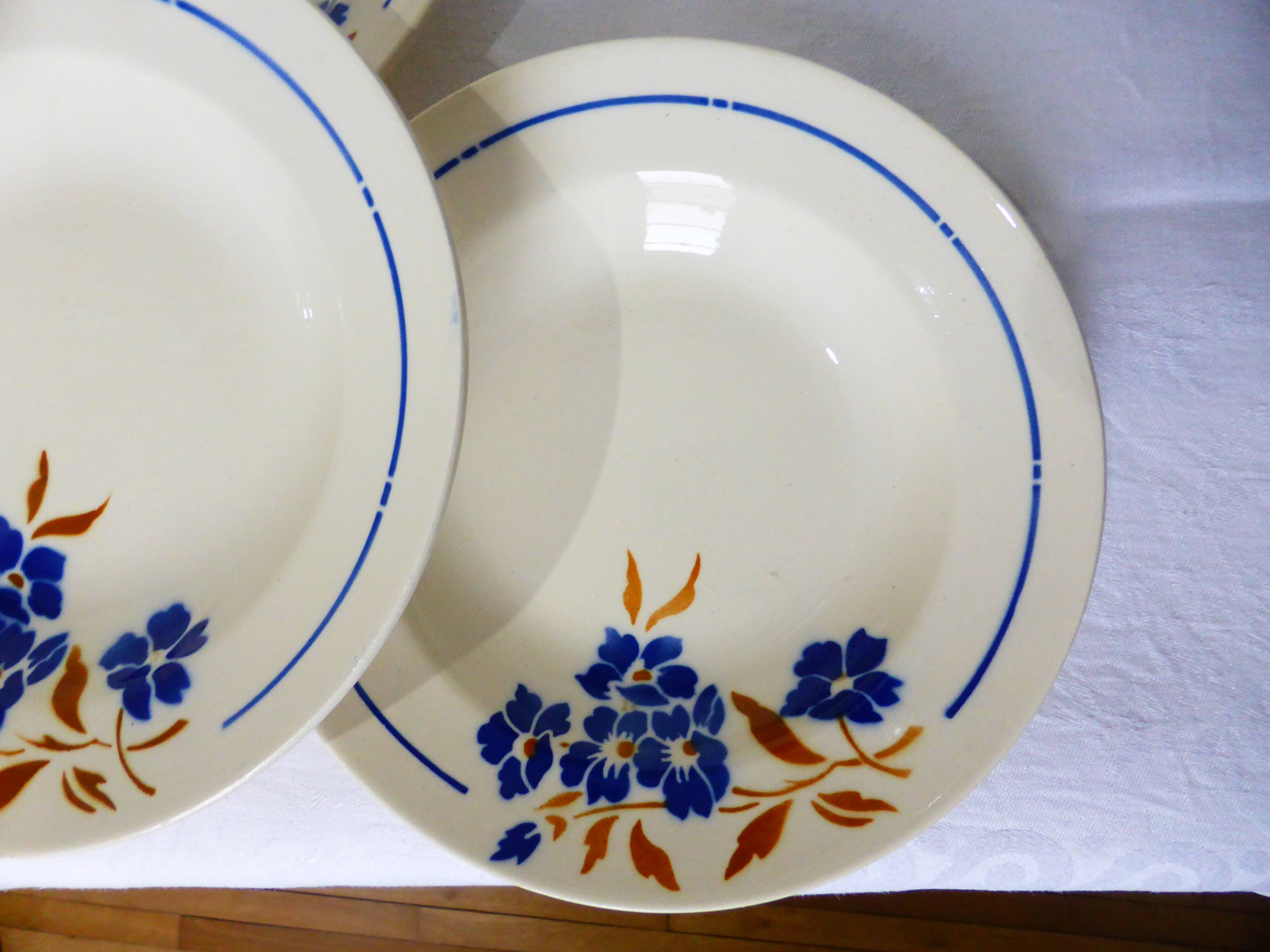 4 vintage Badonviller deep plates 211249