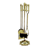Antique fireplace tool in gilded zamak with duck head designs.