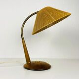 Vintage teak and rattan table lamp by Temde, circa 1970