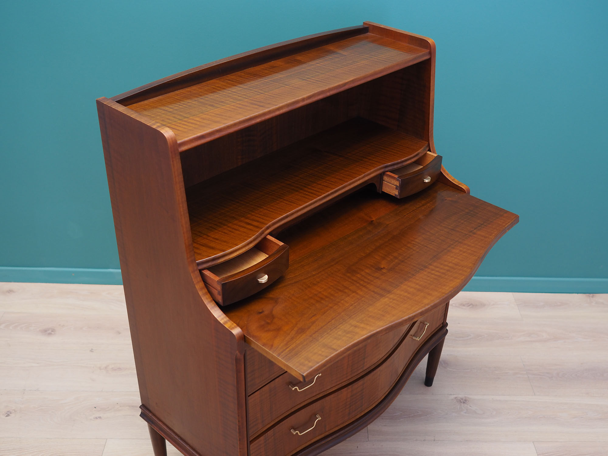 Walnut secretary, Danish design, 60s, made in Denmark