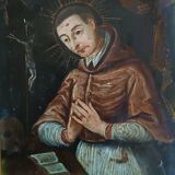 Antique painting on copper - Saint Charles Borromeo - Italian School, 17th century