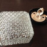 Plafonnier carré en verre pointes de diamants par RZB Leuchten, années 60-70