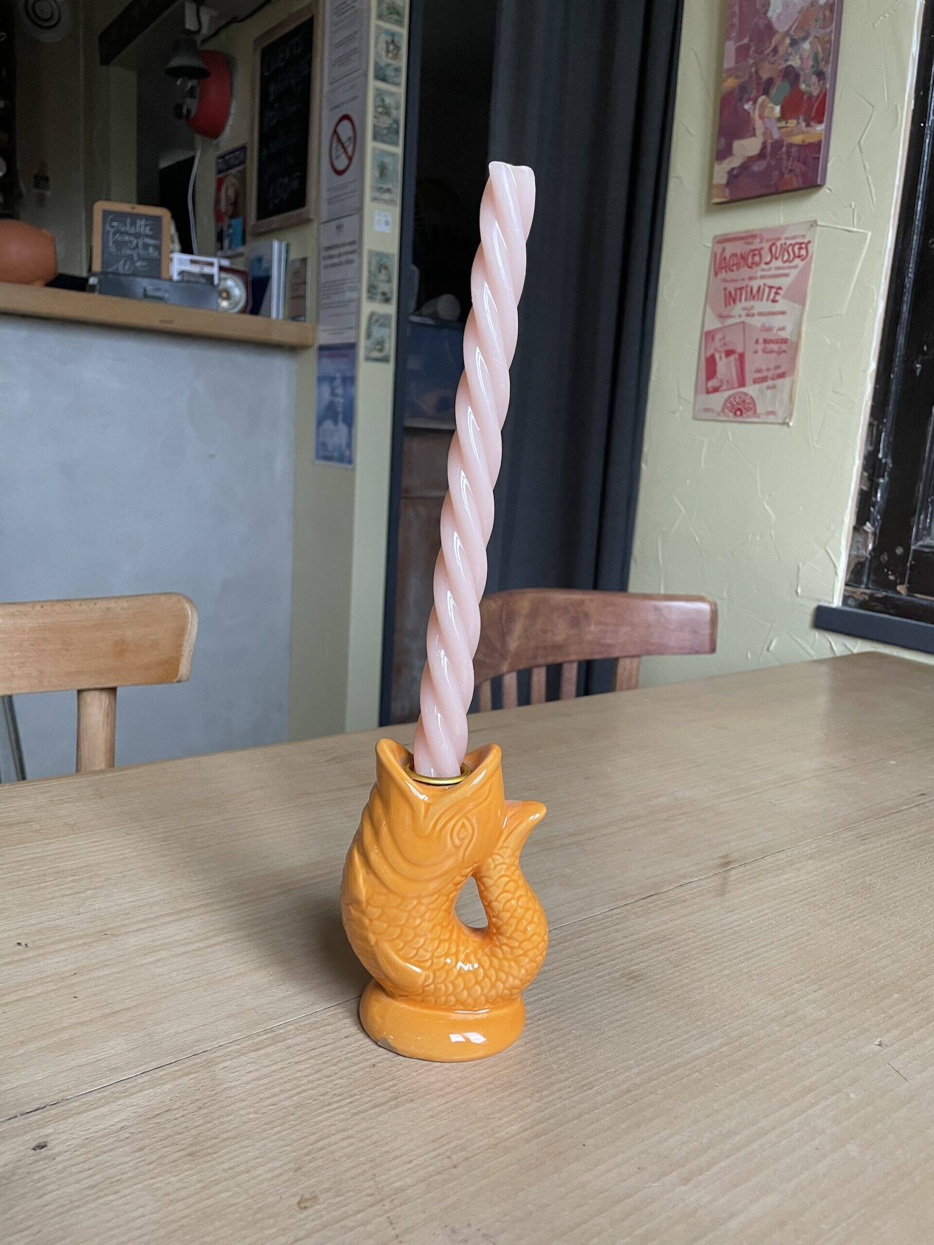 Bougeoir poisson orange