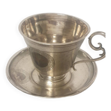 cups and saucers in solid silver