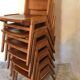 Set of 6 stackable chairs wood feet compass Germany 1960's