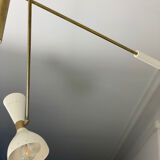 Asymmetric Italian Brass Ceiling Lamp  Style, 1950s Mid-Century