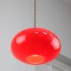 Suspension en laiton et verre rouge, italie, 1960s