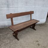 Oak bench with backrest