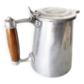 COFFEE POT in Aluminum and wood from the 1950s French Navy