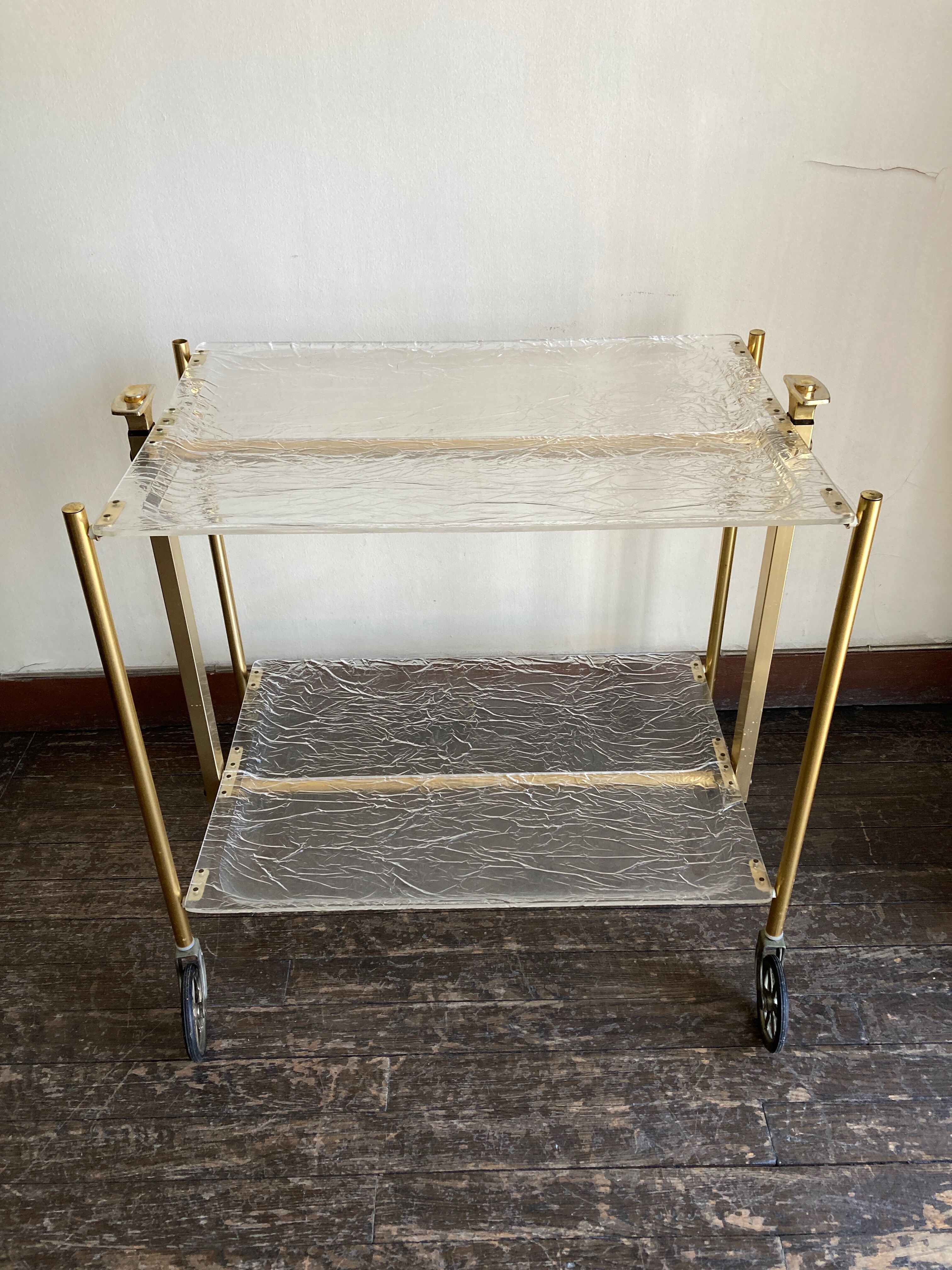 Textable Platex plexiglas trolley 1970 -1980
