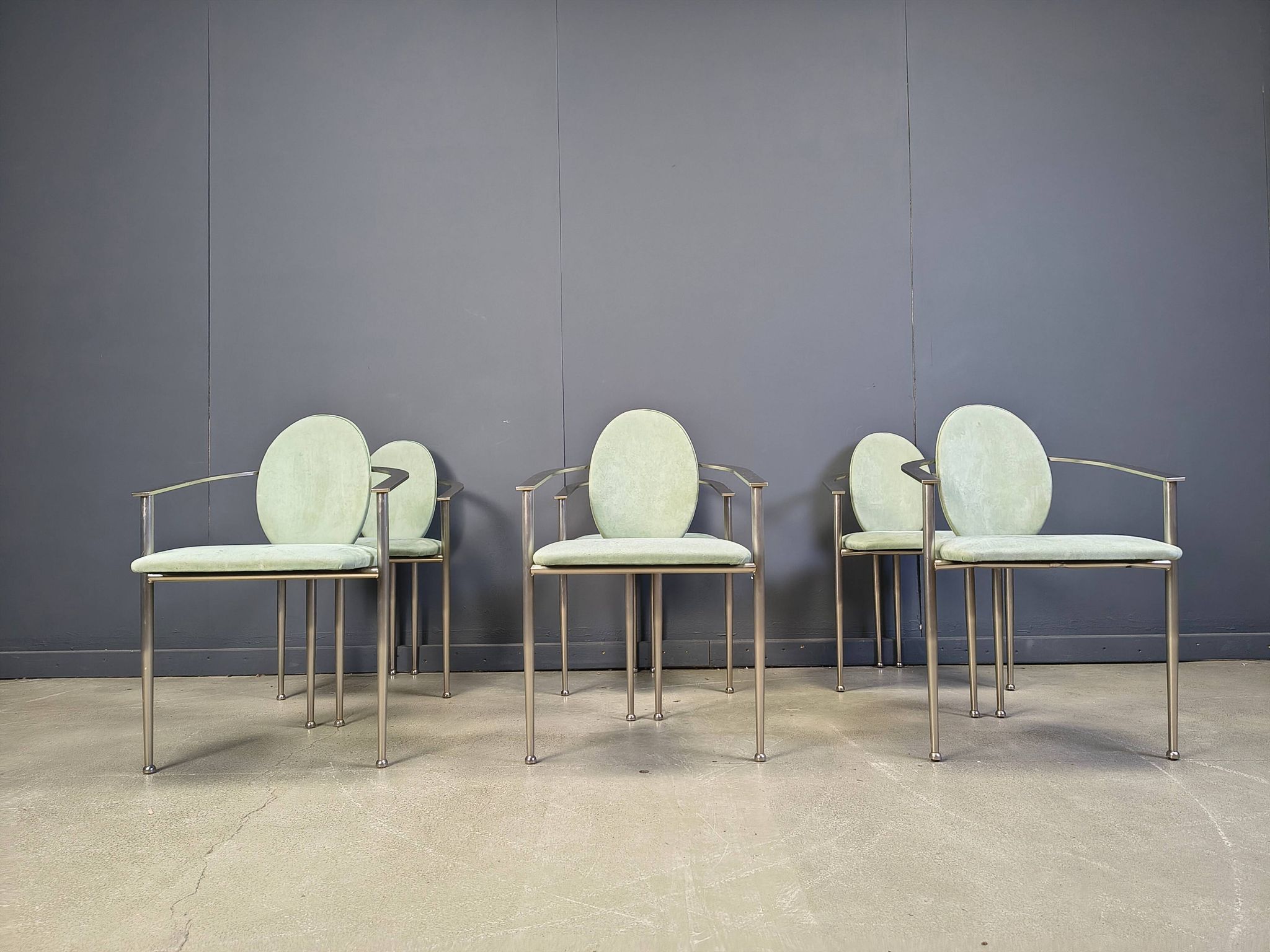 Vintage dining chairs by Belgochrom, set of 6 - 1980s