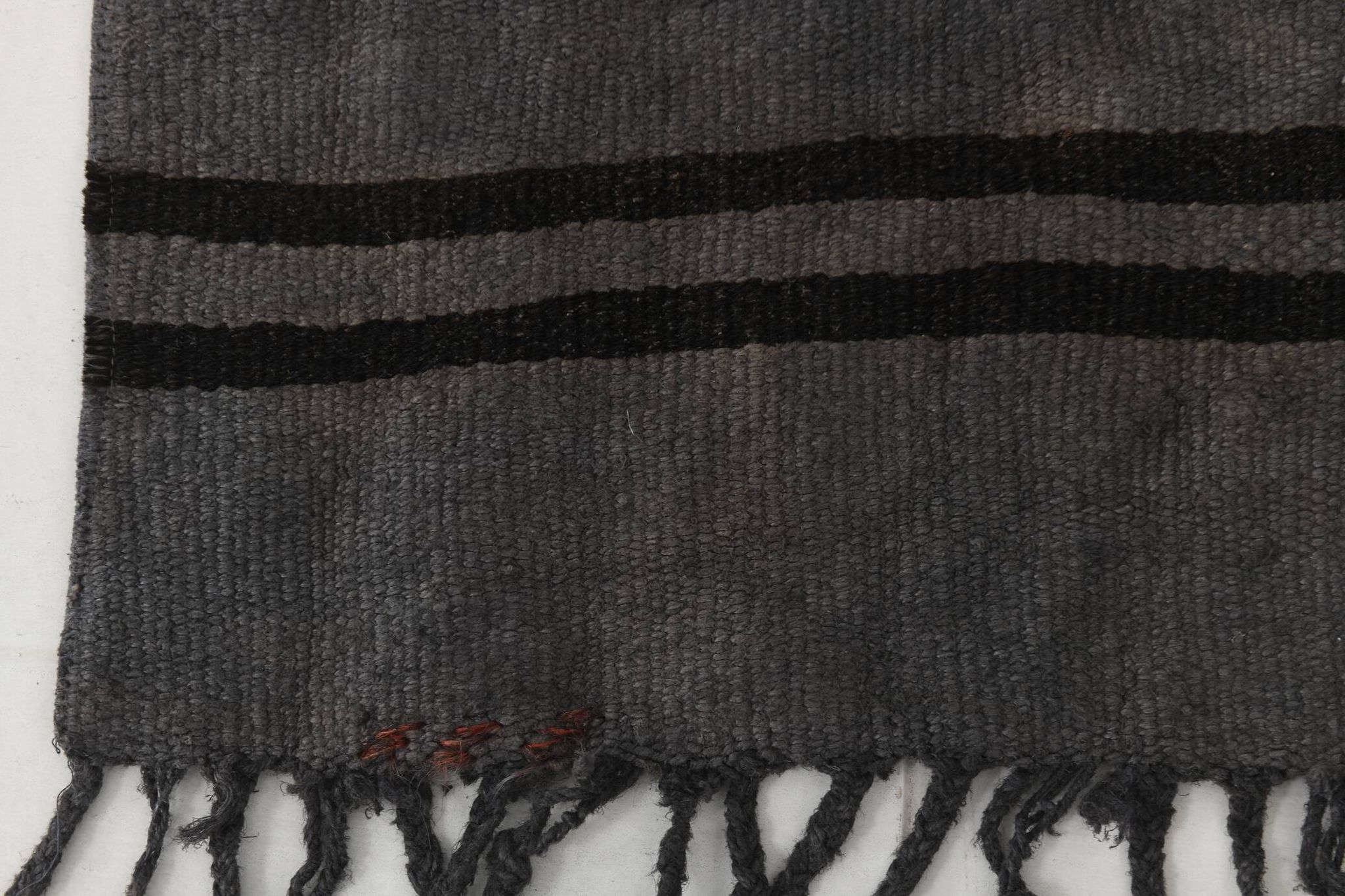 2x8 Green & Black One-of-a-Kind Vintage Kilim Runner, 67x247 Cm