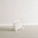 Vintage French Mid Century Mathieu Matégot White Metal Magazine Rack, 1950s