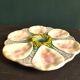 Rare antique French Oyster Plate in Majolica, faïence rustic Provençal