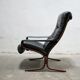 Siesta Scandinavian armchair in black leather by Ingmar Relling for Westnofa editions